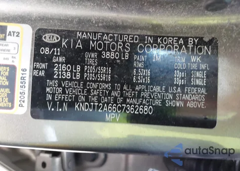 2012 Kia Soul + из США, поврежденный, VIN KNDJT2A66C7362680